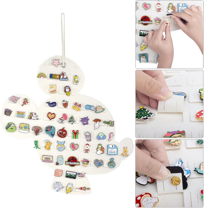 JOYMOMO Hanging Brooch Pin Organizer Enamel Pin Display Cute Cartoon Shape Brooch Pin Display Storage Holder for Brooch Pin(Without Accessories ) (beige+green) - Image 3